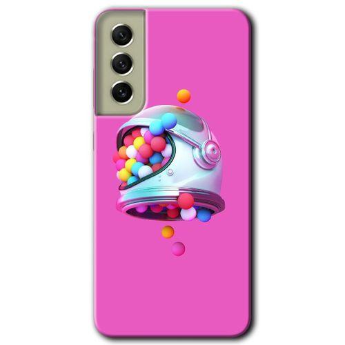 Samsung Galaxy S21 FE Kılıf Baskılı Kapak - Uzay Başlığı +Tam Kaplayan Mat Seramik