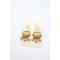 Taşlı Küpe - Kahverengi