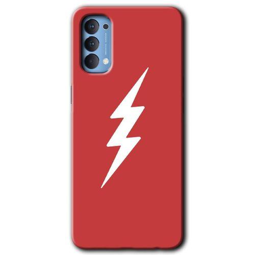Potkal Hediye Fabrikası Oppo Reno 4 Kılıf HD Desen Baskılı Arka Kapak - Flash Logo