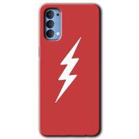 Potkal Hediye Fabrikası Oppo Reno 4 Kılıf HD Desen Baskılı Arka Kapak - Flash Logo