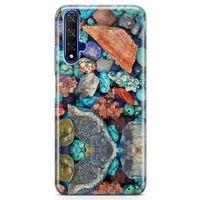 Honor View 20 Kılıf Pebbles Taşlı Arka Kapak Koruma Desenli Full Koruyucu