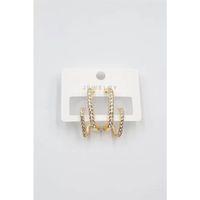 Taşlı Küpe - Altın