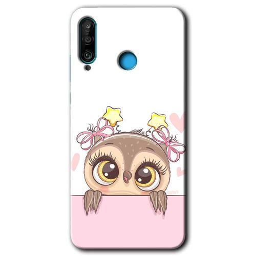 Potkal Hediye Fabrikası Huawei P30 Lite Kılıf HD Desen Baskılı Arka Kapak - Sevimli Baykuş