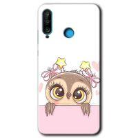 Potkal Hediye Fabrikası Huawei P30 Lite Kılıf HD Desen Baskılı Arka Kapak - Sevimli Baykuş
