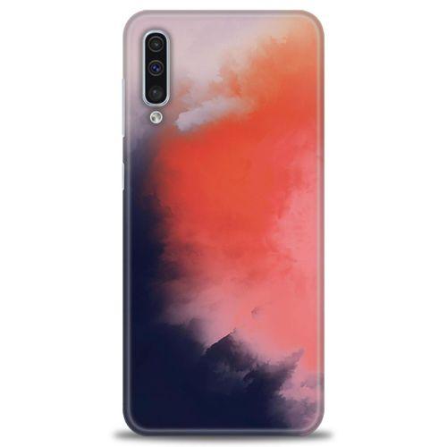 Samsung Galaxy A50 Kılıf HD Baskılı Kılıf - Sisli Turuncu + Tam Ekran Koruyucu
