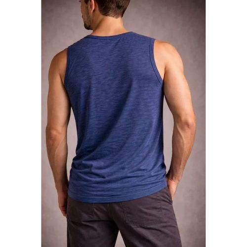 Erkek Flamlı Kumaş Sıfır Kolsuz Atlet Basic Spor Üst, Günlük Ve Fitness Kullanımına Uygun - İndigo