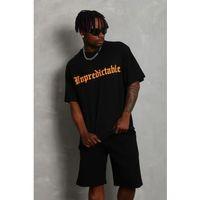 Erkek Baskılı T-Shirt Kısa Kol Bisiklet Yaka Regular Fit Rahat Kalıp Günlük Tişört - Siyah