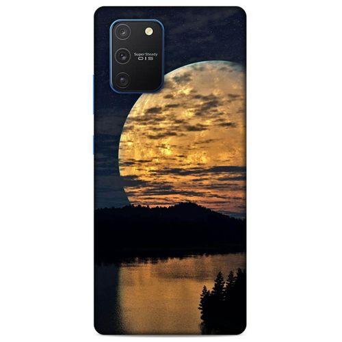 Lopard Samsung Galaxy S10 Lite Uyumlu Kılıf Gece'S (49) Ultra Silikon Kılıf Ay Yansıması