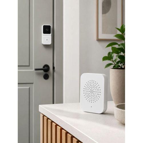 Beyaz Wi-fi Akıllı Görüntülü Kapı Zili Hd Kamera, Gece Görüşü Ve Telefon Bildirimli Kablosuz Kapı Zili