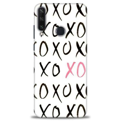 Huawei Y6P Kılıf HD Baskılı Kılıf - XOXO + Tam Ekran Koruyucu