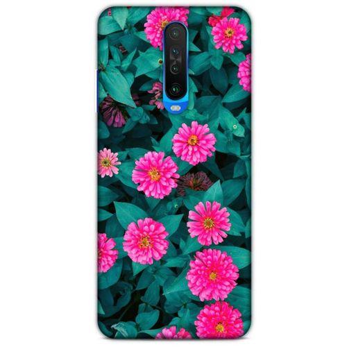 Lopard Xiaomi Redmi K30 Uyumlu Kılıf Bahar (39) Liquid Crystal Kılıf Fuşya Çiçekler