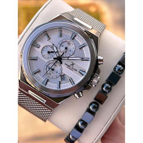 Daniel Klein Erkek Kol Saati 30 Metre Suya Dayanıklı Çelik Kordon + Bileklik Hediyeli  VS.BLKT.0683