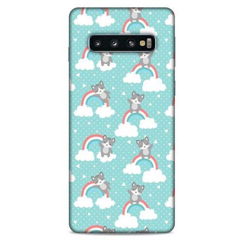 Lopard Samsung Galaxy S10 Uyumlu Kılıf Kediler (24) Darbe Emici Kılıf Gökkuşağı
