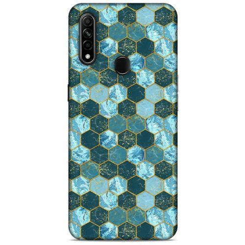 Mermer Desenli (21) Tema Koruyucu Kapak Akuamarin Oppo A31 Kılıf