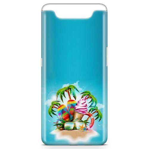 Samsung Galaxy A80 Kılıf Terlik Gözlük Dondurma Arka Kapak Koruma Desenli Full Koruyucu