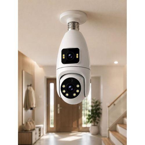 360° Ev İzleme Wi-fi Çift Lens Akıllı Ampul Kamera