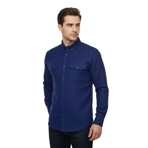 Erkek Kışlık Slim Fitt Uzun Kol Çift Cep Kapak Gömlek 2414 BGL-ST04797