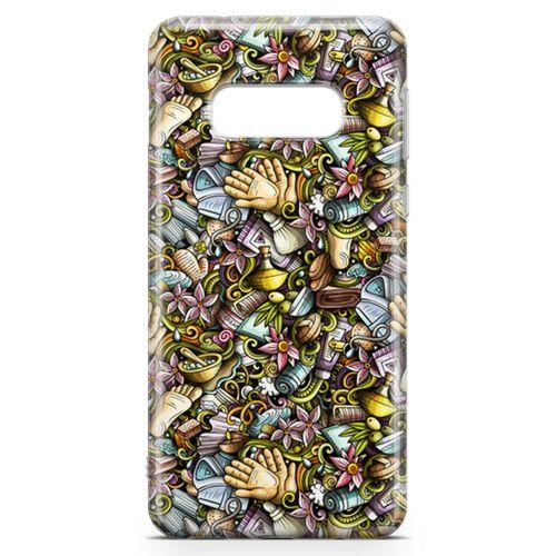 Samsung Galaxy S10e Kılıf Kozmetik Kişisel Bakım Doodle Arka Kapak Koruma Desenli Full Koruyucu