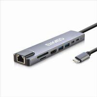 ENKADO EKD-TP42, Type-C to To HDMI, 2PD, 2 USB 2.0 HDMI 4K + SD/TF, Ethernet 100mbs Multi· Hub
