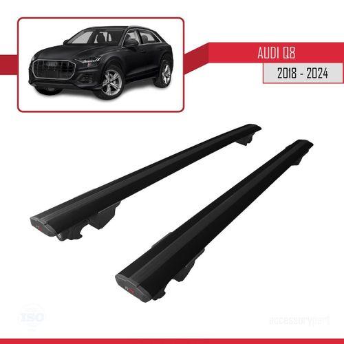 Audi Q8 (F1) 2018 ve Sonrası ile uyumlu HOOK Model Anahtar Kilitli Ara Atkı Tavan Barı SİYAH