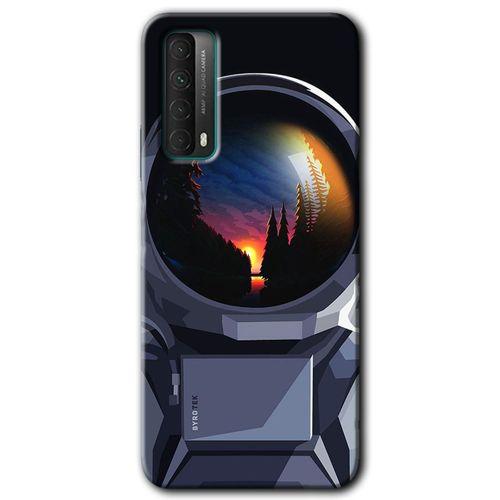 MRCİLETİSİM Huawei P Smart 2021 Kılıf Baskılı Kapak - Astronot +Tam Ekran Koruyucu
