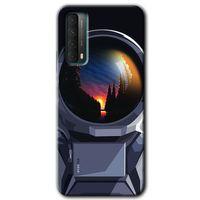 MRCİLETİSİM Huawei P Smart 2021 Kılıf Baskılı Kapak - Astronot +Tam Ekran Koruyucu