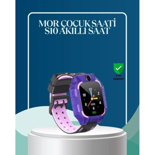 S10 Mor Çocuk Takip Saati Elektronik Bariyer Ve Sesli Mesaj Destekli