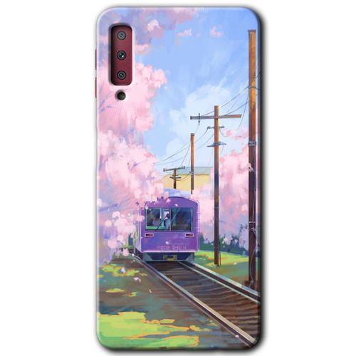 Galaxy A7 2018 Kılıf HD Desen Baskılı Arka Kapak - Rails Paint + Kırılmaz Cam