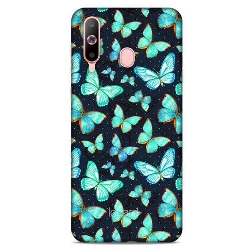 Samsung Galaxy A60 Kılıf Kelebek Etkisi (12) Koruyucu Silikon Beyaz Mavi