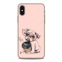 Animax Pugs COFEE Apple iPhone XS Kılıf Desenli Silikon