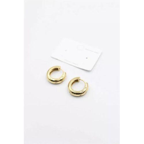 Taşlı Halka Küpe - Altın