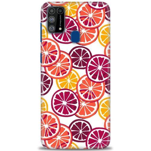 Samsung Galaxy M31 Kılıf HD Baskılı Kılıf - Bordo Limon Dilimleri + Tam Ekran Koruyucu