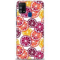 Samsung Galaxy M31 Kılıf HD Baskılı Kılıf - Bordo Limon Dilimleri + Tam Ekran Koruyucu