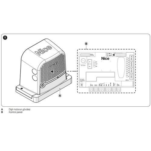 Nice Robus 600 Kg Taşıma Kapasiteli Yana Kayar Bahçe Kapı Motoru Yeni Model