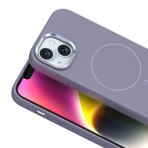 Apple iPhone 14 Kılıf M-Safe Şarj Özellikli Metal Kamera Çerçeveli Zore Edi Silikon Kapak