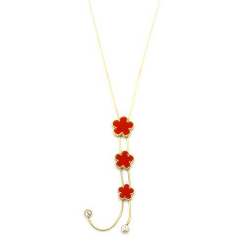 Vc Çiçek Kolye - Kırmızı