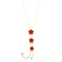 Vc Çiçek Kolye - Kırmızı