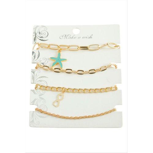 4 Adet Deniz Yıldızı Trend Zincir Bileklik