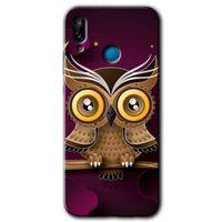 Huawei P20 Lite HD Baskılı Kılıf + 9D Tam Ekran Koruyucu - Owl Bird Branch