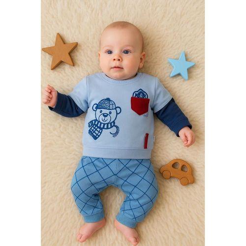 Cep Bear Nakışlı % 100 Pamuklu 2'li Erkek Takım