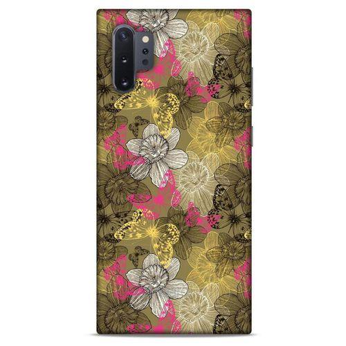 Samsung Galaxy Note 10 Plus Kılıf Kelebek Etkisi (37) Silicone Cover Beyaz Açık Yeşil