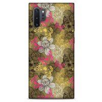 Samsung Galaxy Note 10 Plus Kılıf Kelebek Etkisi (37) Silicone Cover Beyaz Açık Yeşil