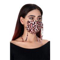 Gümüş İyonlu Boyundan Asklı Yıkanabilir Leopar Deseneli Maske