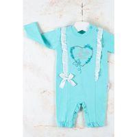 Love Kalp Nakışlı % 100 Pamuk Kız Bebek Tulumu