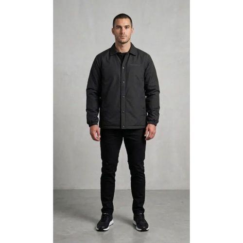 Erkek Yağmur İtici İç Astarlı Çıtçıtlı İç Cepli Dış Cepli Mevsimlik Mont - Siyah