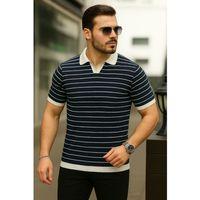 Erkek Kısa Kollu çizgi Desenli örme Kumaş Tshirt