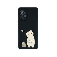 Samsung A52 Penguen Ayıcık Premium Silikonlu Siyah Telefon Kılıfı