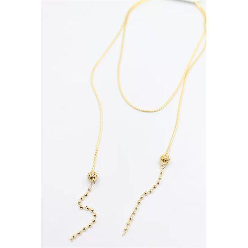 Zincir Sallantılı Kolye - Altın