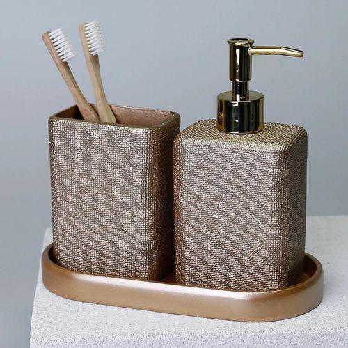 By Selim Linen Vizon 5 Parça Polyester Banyo Seti