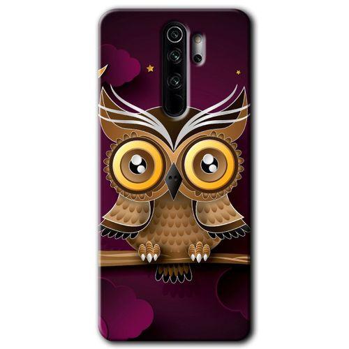 Redmi Note 8 Pro Kılıf HD Desen Baskılı Arka Kapak - Owl Bird Branch